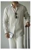 Men's Italian Linen Lightweight Long-Sleeve Shirt - Spring 2026 Casual, Old Money Style.