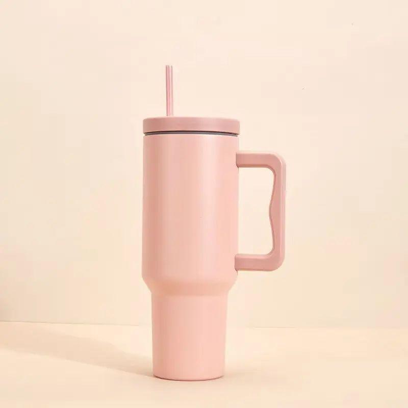 40oz Third-Generation Car Cup 304 Stainless Steel Thermos Cup Large Capacity Thermos Cup Outdoor Water Cup Car Cup Pink 40oz