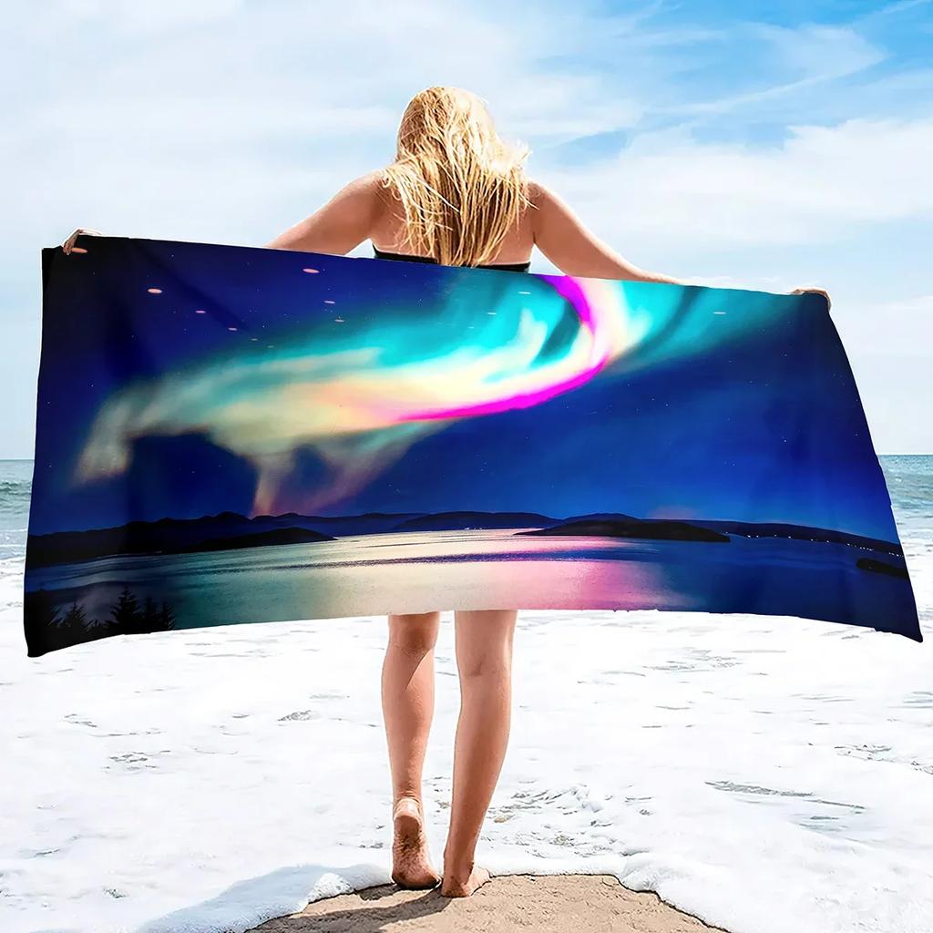 Oversize Beach Towel Clearance Towel, Aurora Polaris Travel Pool Towel,Quick Drying Blanket Sandless Towel Lightweight Beach Mat