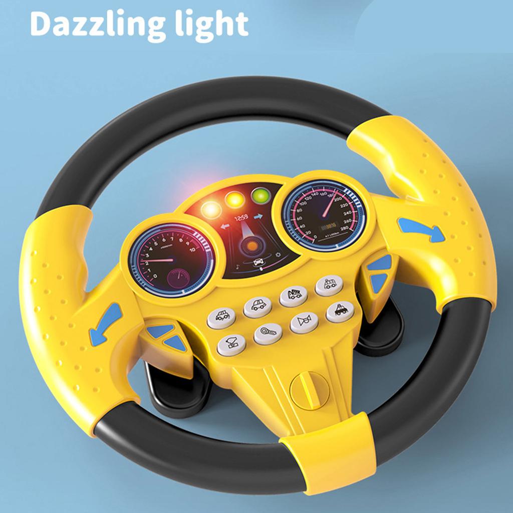 Kids Passenger Seat Steering Wheel Toy Simulates Real Driving Experience for Children Aged 3 and Up