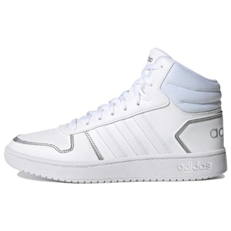 (WMNS) adidas Hoops 2.0 Mid  White Silver Metallic  Women s FY6023 EU 36⅔