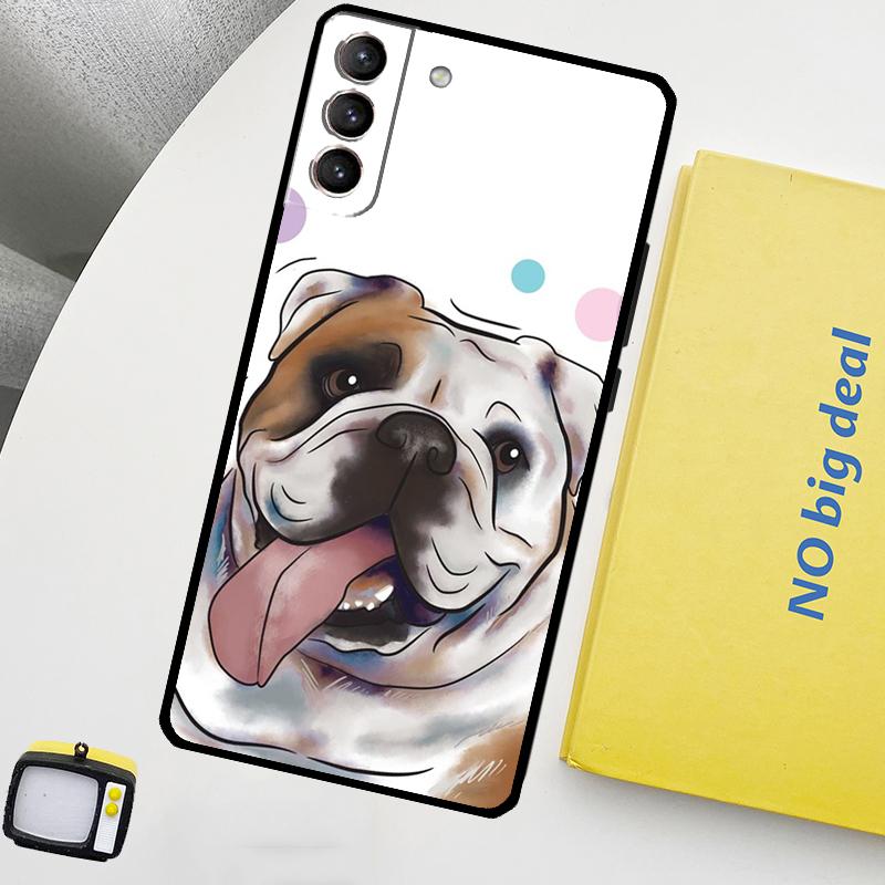 British Bulldog Phone Case For Samsung Galaxy S25 Ultra S20 S21 S22 S23 Plus S24 Ultra S9 S10 S25 FE Cover