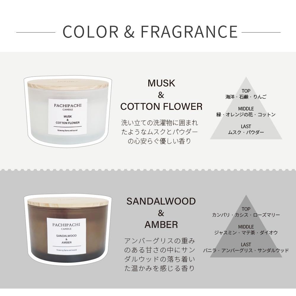 Dadaz Aroma Candle Crackling Candle Wood Core Large Capacity 400g Burning Time Approximately 40 Hours Sandalwood Sandalwood Amber & (Sandalwood &