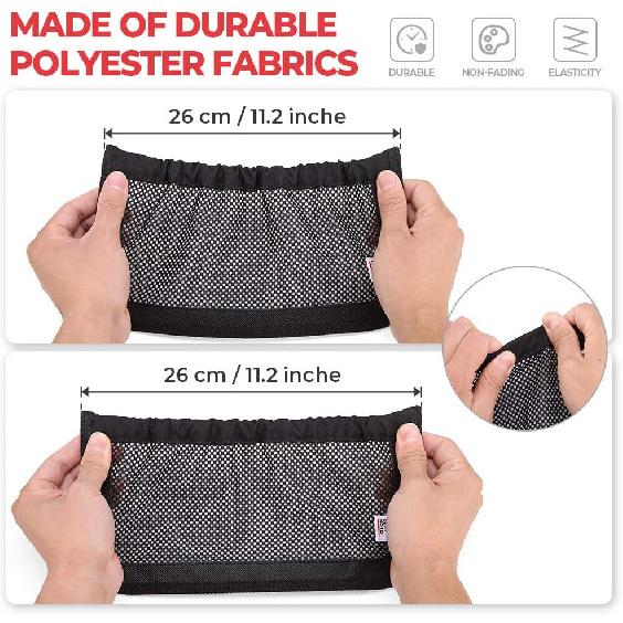 KEMIMOTO UTV Rear Backrest Storage Nets Compatible With Can Am Defender Max Replacement New OEM #715003019 Black (Sold In Pairs)