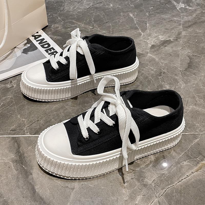 

Xiaoxiangfeng бисквитные туфли женские 2025 новые женские туфли на платформе стиль vibe универсальные повседневные парусиновые туфли студенческие туфли прилив 35