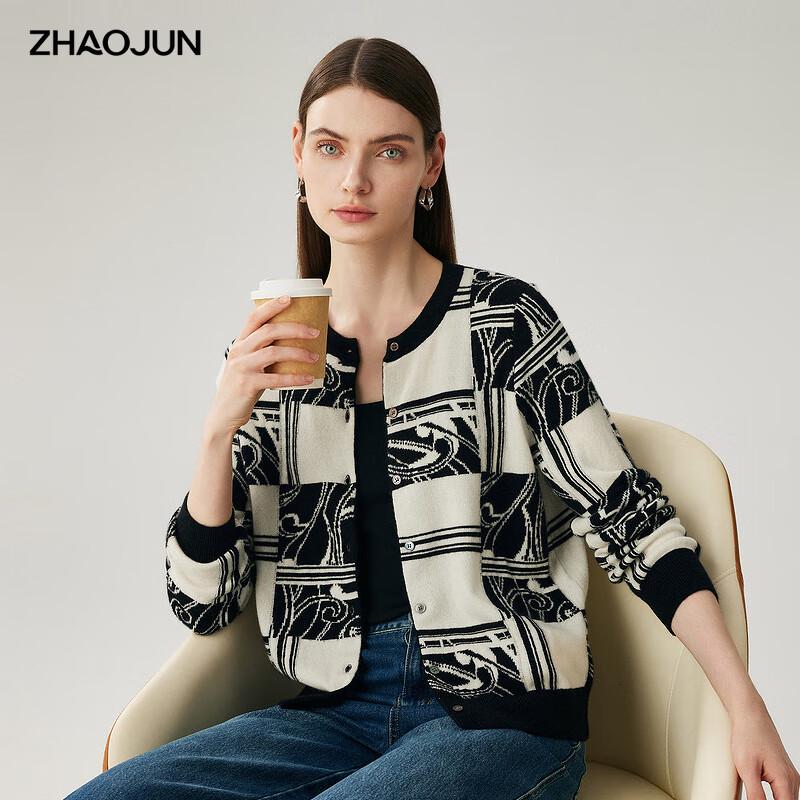 

Zhaojun Women s 100% Cashmere Round Neck Cardigan L