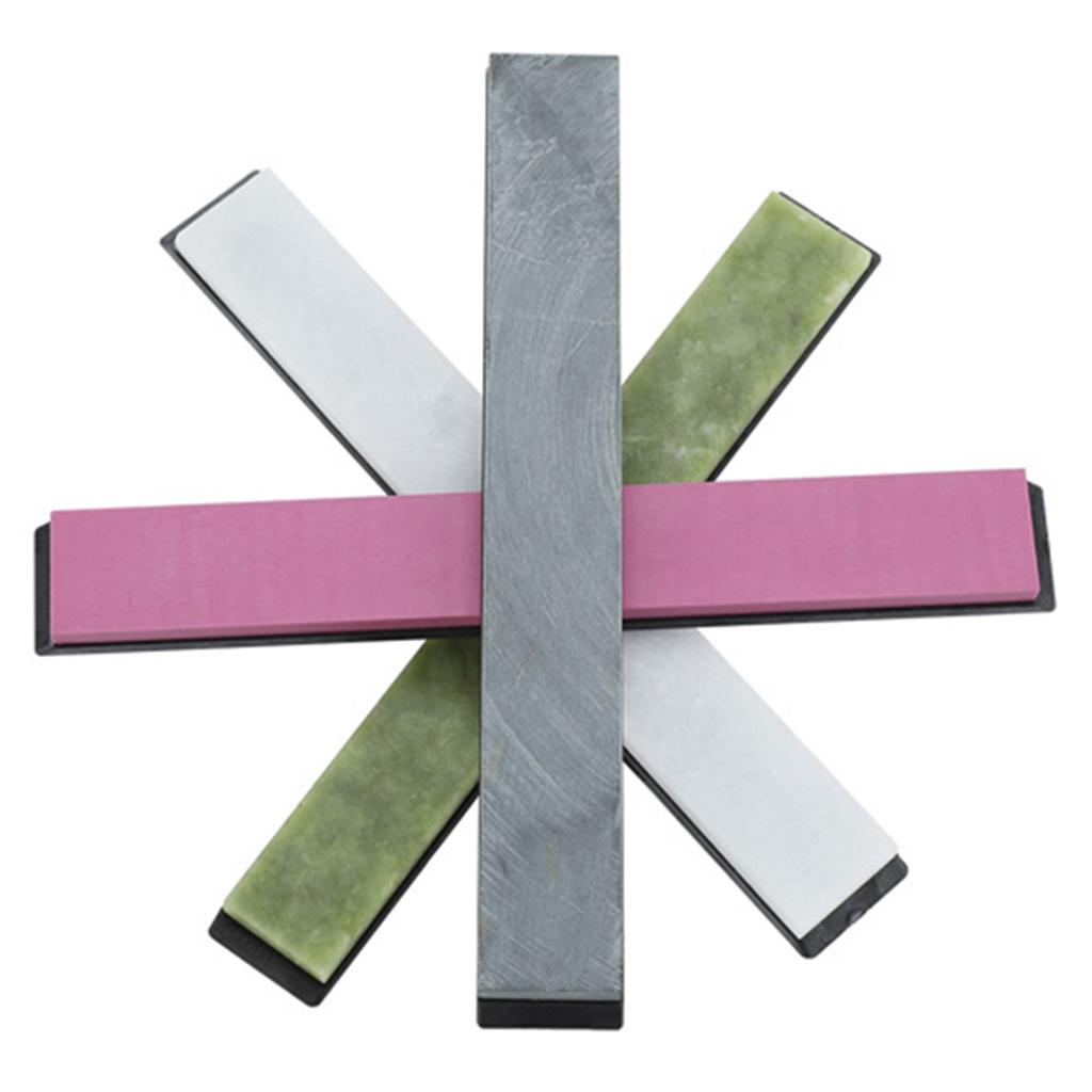 4pcs Set Colorful Grindstone with Base for Knives Sharpening Fixed Angle Knife Sharpener