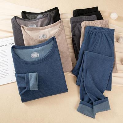 Cashmere Mulberry Silk Thermal Underwear Set with German Double-Sided Fleece for Men and Women - Perfect for Autumn and Winter.