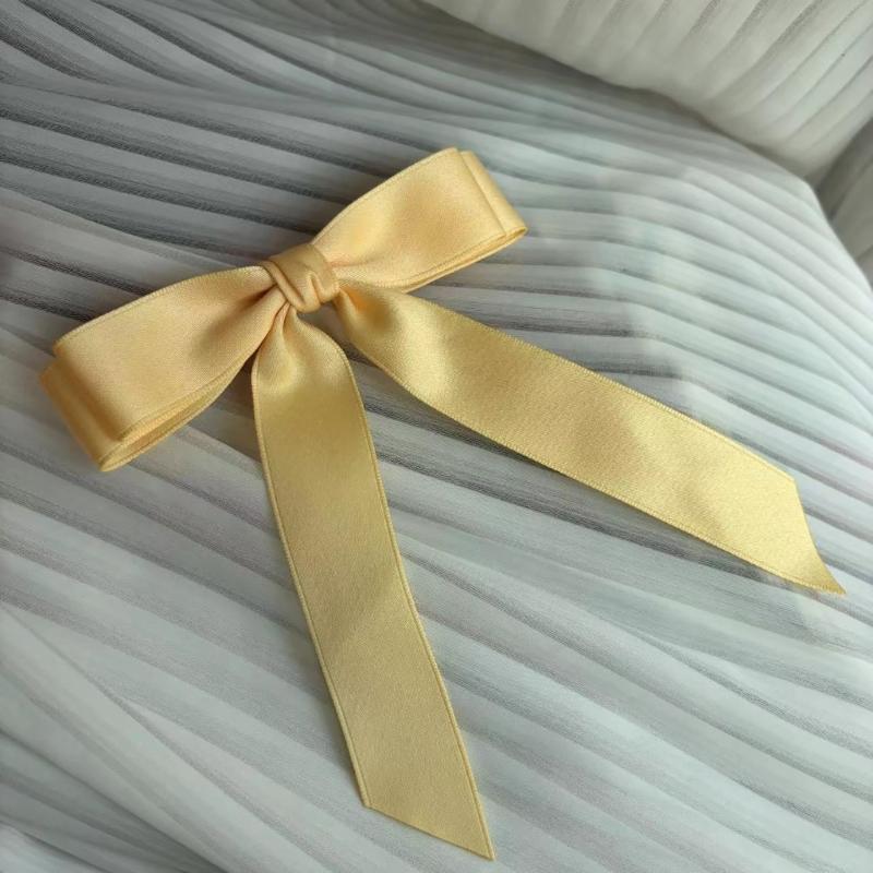 Summer Spring Elegances Long Ribbon Bowknot Hairpin for Woman Ponytail Hair Clip