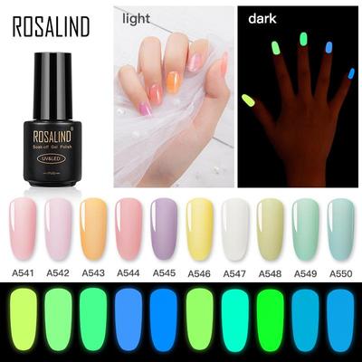 Nail Polish Soak Off UV Gel Night Glow In Dark Gloss Gel Lak Gel Polish Need Base Top Coat Fluorescent Luminous