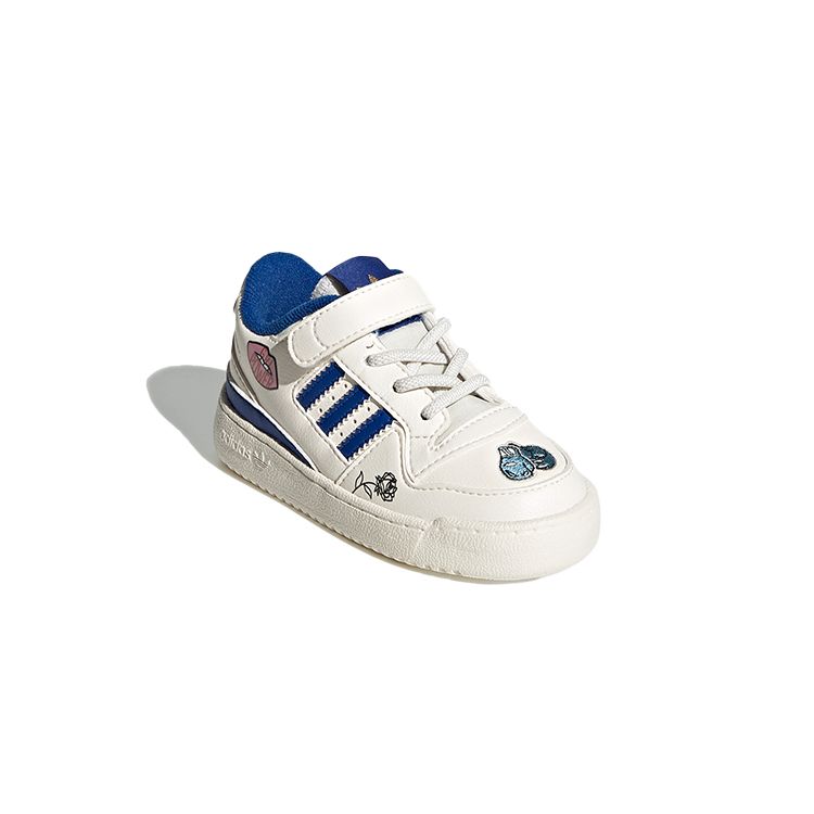 Adidas Originals Forum Low El Leather Retro Casual Low Top Walker Shoes Baby Sneaker White Blue FY2546