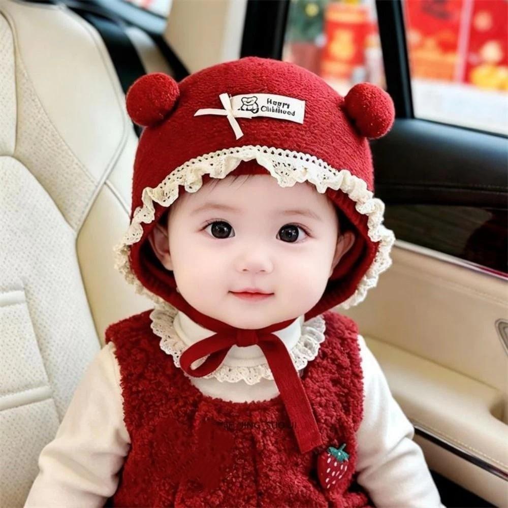 Breathable Winter Baby Crochet Hat Cold-Resistant Winter Baby Lacing Cap Outdoor Activities