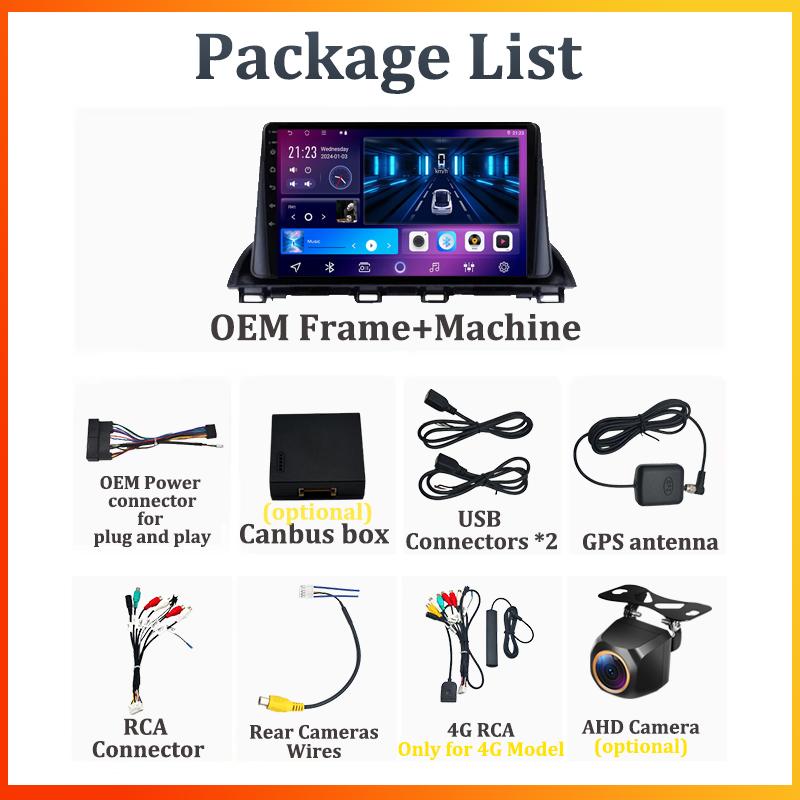 For Mazda 3 Axela 2014 22015 2016 2017-2019 Car Multimedia Video Player Touch Screen Android 14 Car Radio GPS Navigation Wifi