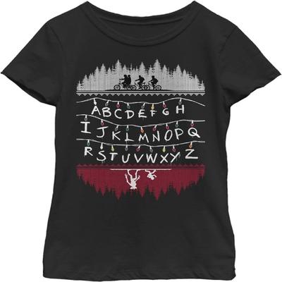Fifth Sun Stranger Things Alphabet Lights Girls Short Sleeve Tee Shirt