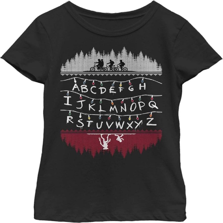 

Fifth Sun Stranger Things Буквы Световые Футболка с коротким рукавом для девочек S чёрный