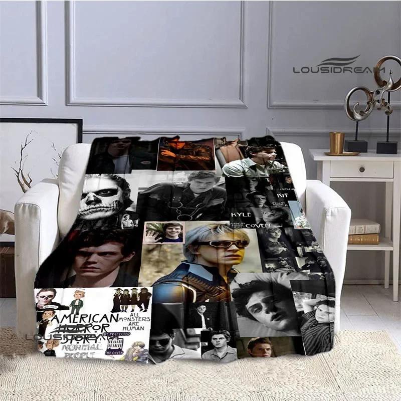 D Evan Peters Printed Throw Blanket Soft Warm and Stylish Home Textile for Birthday Gifts