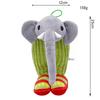 “Cartoon Stuffed Elephant Plush Toy Gray Head & Trunk with Green Striped Body Red-Yellow Polka Dot Feet