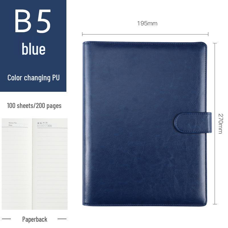 A5 Hochwertiges Leder-Cover Notizbuch mit losen Blättern - Individuelles Logo Firmen-Geschenkset