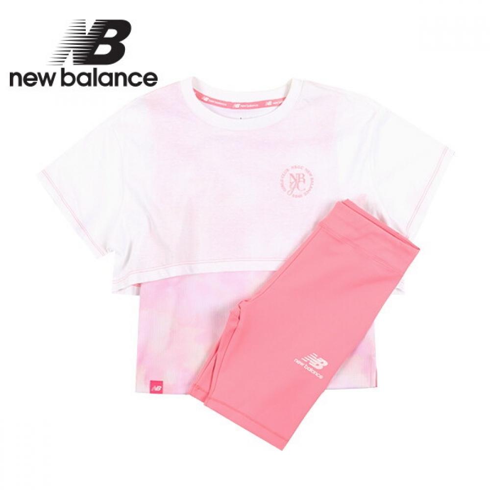 

New Balance Kids Layered T shirT+5 Leggings seT whiTe 120