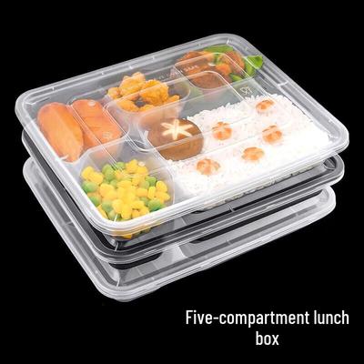 Disposable Korean-Style 5-Compartment Meal Prep Container Set