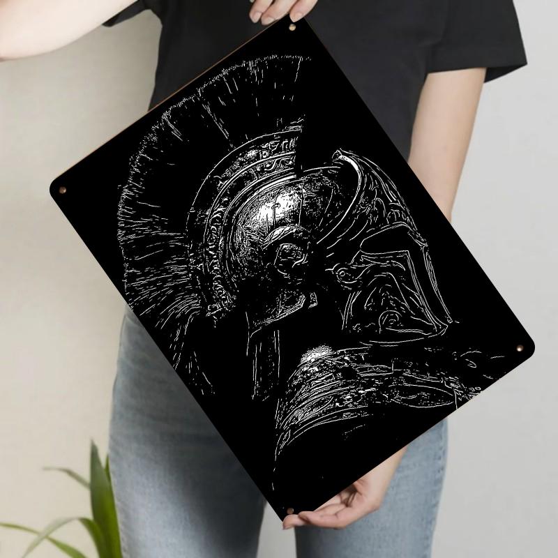 

Vintage Roman Warrior Helmet Metal Iron Painting Home Wall Decor Carving Craft Wall Art 7.9x11.8In(20x30cm)