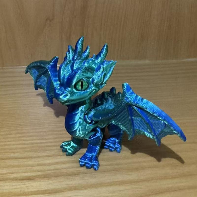 3d Printed Dragon,Fidget Dragons Toy Figurines, Animal Joint Activity Models Desktop Ornaments Simulation Model Figurines Gifts