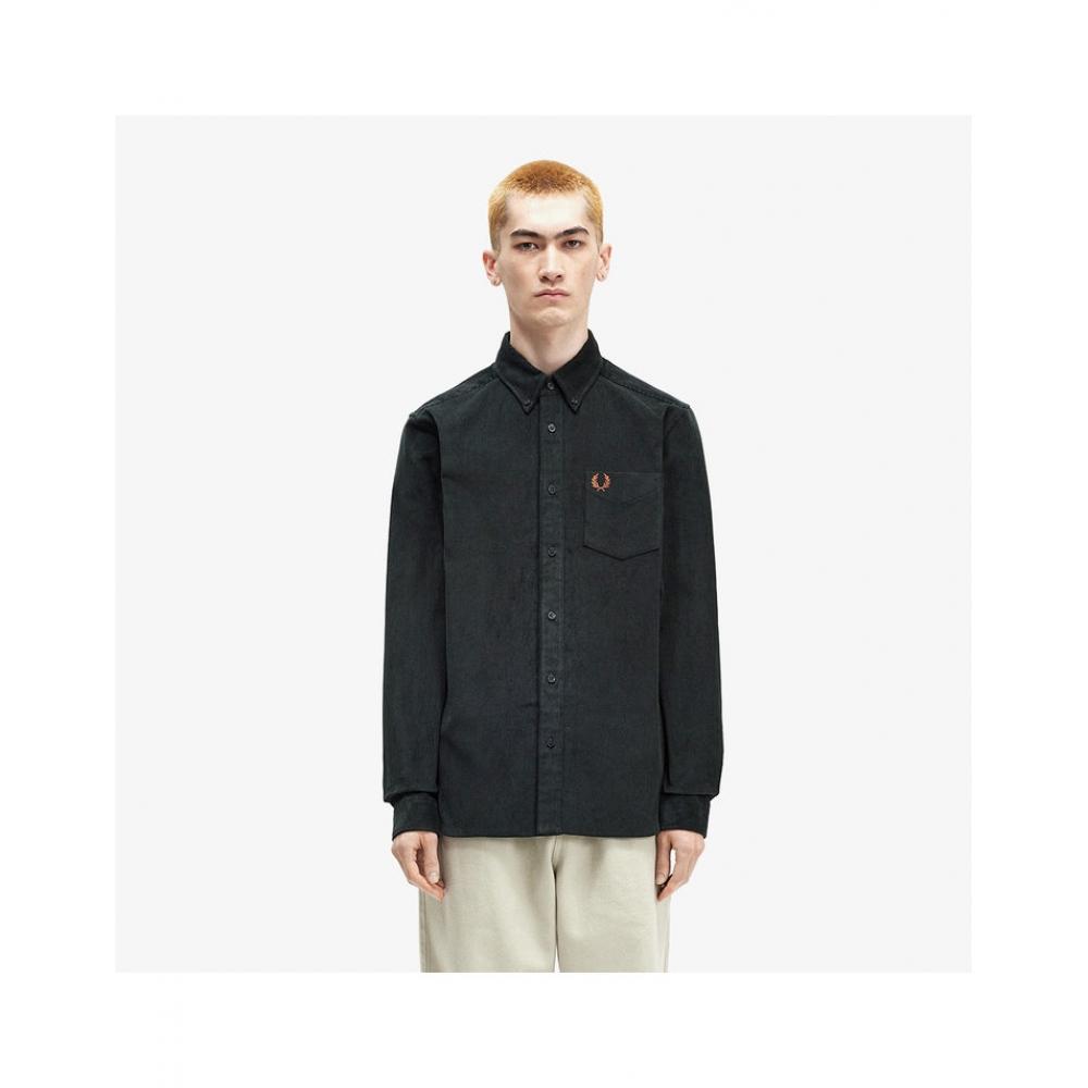 

Fred Perry Corduroy Shirt Night Green Afpm2438726 Q20 L
