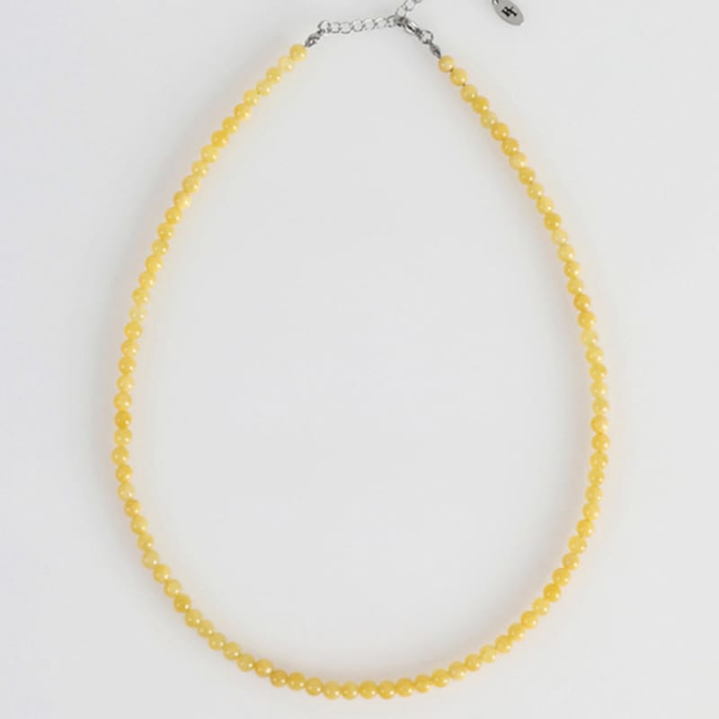 BICYCLE TROPHY BT Gemstone Necklace 13 (4mm Filled Jade Yellow)