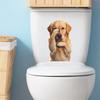 Cartoon Golden Retriever Covering Eyes Bathroom Toilet Wall Sticker Self Adhesive Home Decor