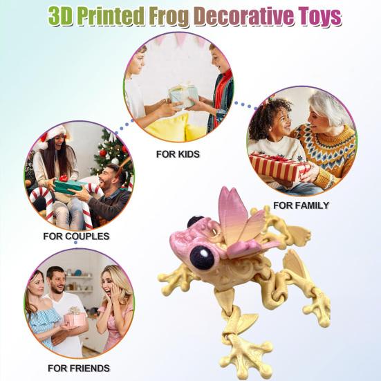 3D Printed Frog Figurine Movable Joints Frog Figure Model Toy Articulated
