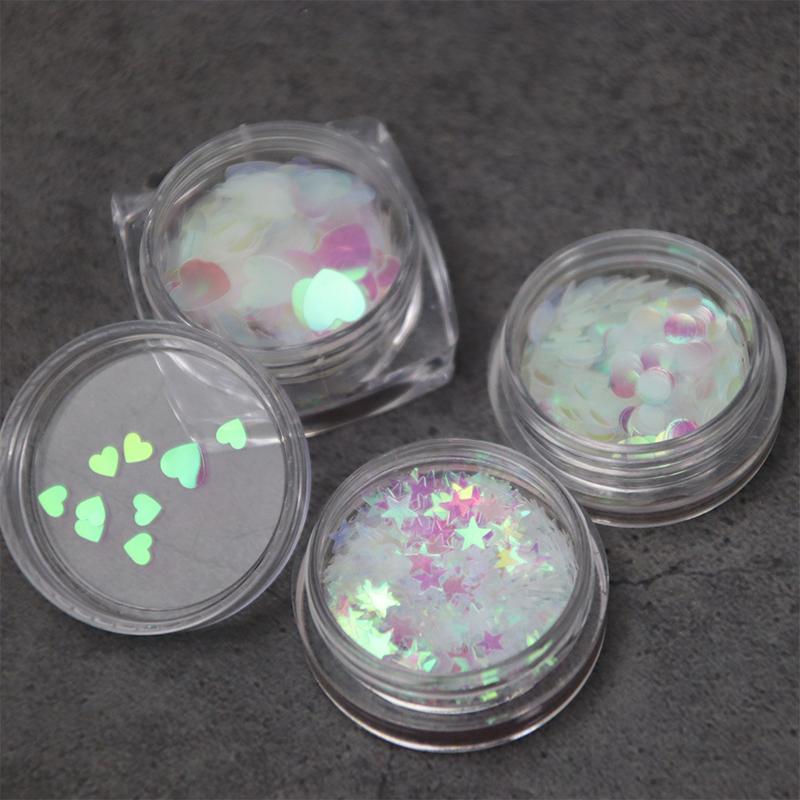1Box Nail Art Super Glitter Sequins Holographic Northern Nail Art Sequins Lights Laser Flakes Sticker DIY Accessories Manicure