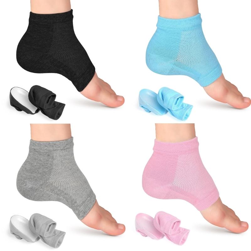 Unisex Height Increase Socks Thickened Invisible Silicone Shoe Lift Heel Pads Anti-Slip Open Toe Socks Shoe Accessories