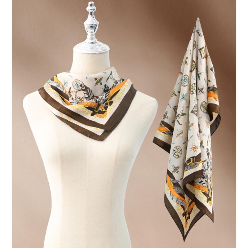 Trendy Handkerchief Scarf, Silk Feeling, Soft and Comfortable, Suitable for Hiking, Camping Multipurpose Neck Scarves