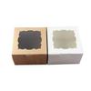 10pcs Brown Paper Gift Wrap Boxes Wedding Party Cookies and Candy Cake Boxes Transparent PVC Windows