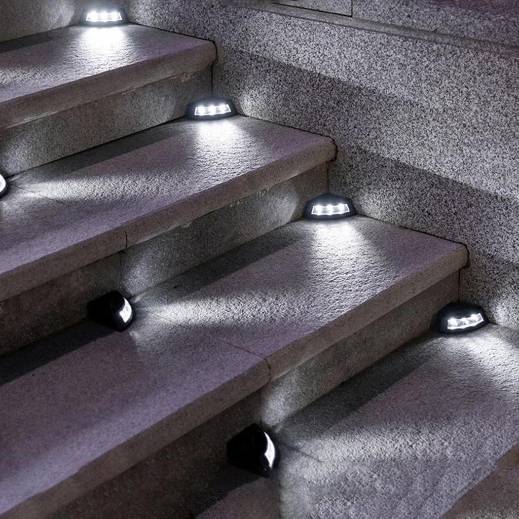 Solar Lights For Stairs Solar Step Lights For Outside Waterproof Led Bright 6500K Waterproof Decorative Lighting For House