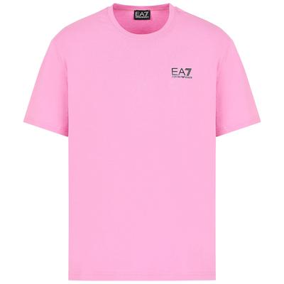 Emporio Armani EA7 Maglietta Casual Unisex a Maniche Corte con Girocollo e Lettere Monocolore Rosa 3DUT06-PJVBZ-1432