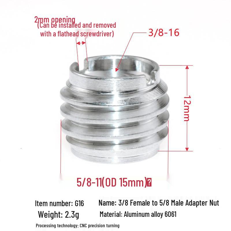 Laser Level Camera Mount Tripod Adapter: 3/8 To 1/4 & 1/4 To 5/8 Conversion Nut Screw