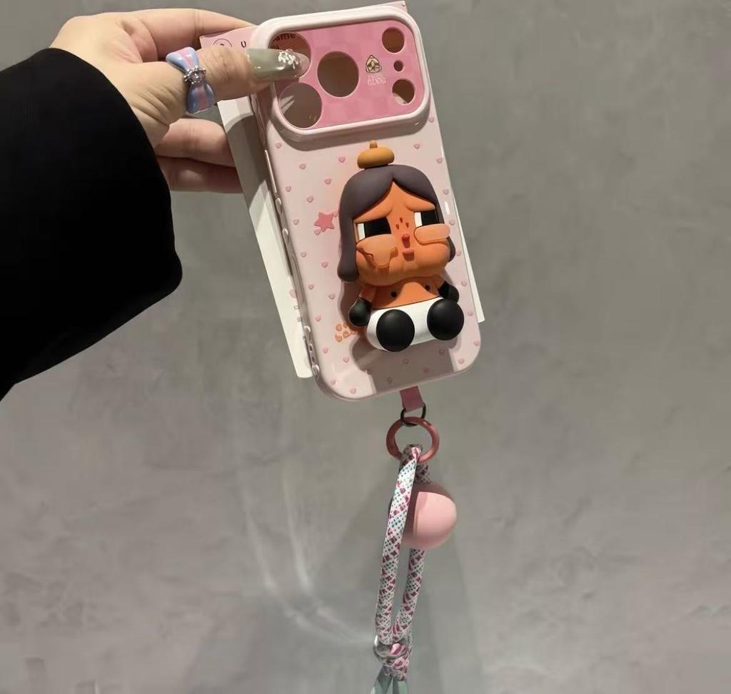 Crying baby double bracket lanyard suitable for apple 11promax mobile phone iphone11 huawei love window soft case