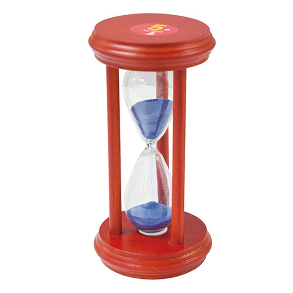 Shinwa Sokutei 5-Minute Hourglass Timer, Wooden Frame, Decorative Sand Timer