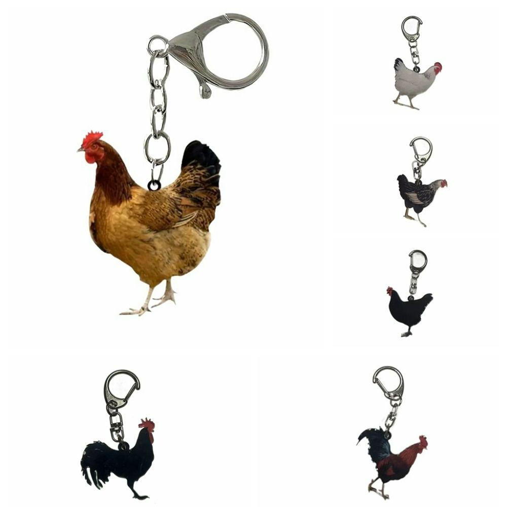 Acrylic Backpack Pendant Rooster Bag Hanging Birthday Gift Chicken Acrylic Keychain  Gift