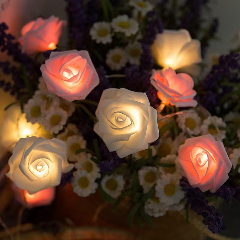 Valentine's Day Rose String Lights for Festive Atmosphere and Bedside Decoration