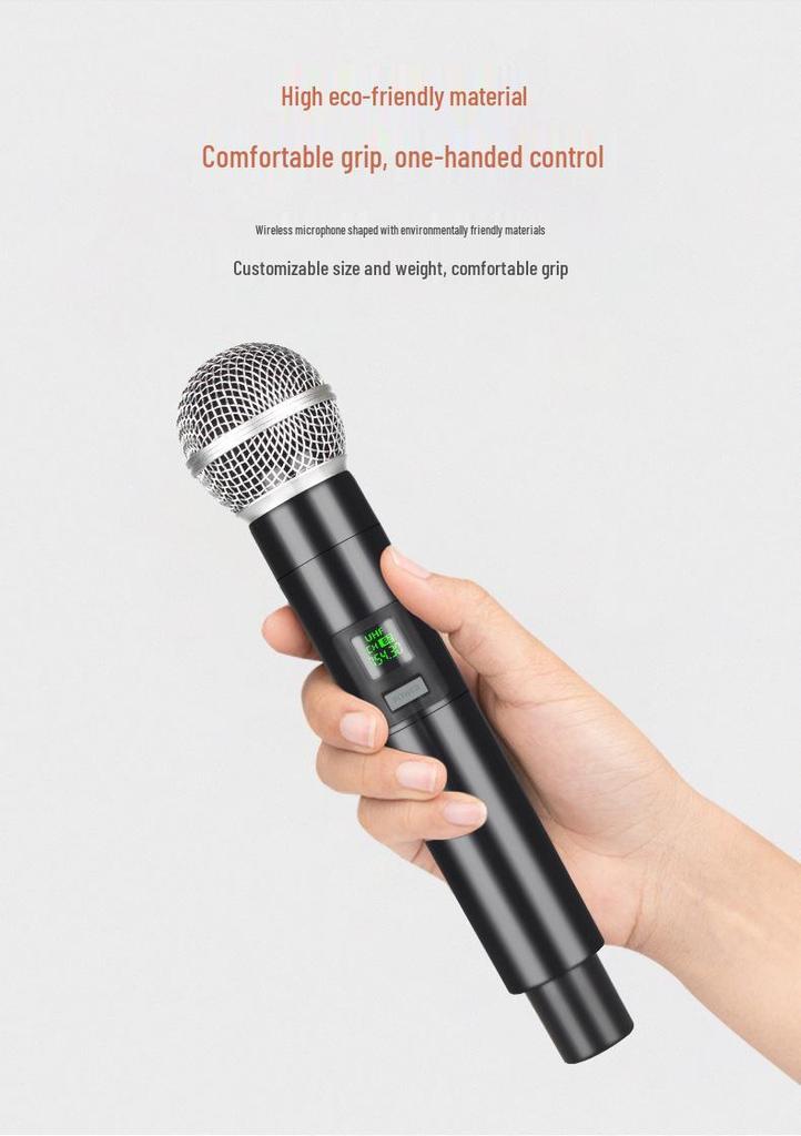 2.4G Dual Wireless Mic System for Karaoke, Outdoor, Live Streaming, Stage Performance - V Band & U Band