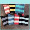 Cats Ears Design Knit Cap With Stripe Style For Women Winter Warmth And Windproof Protection