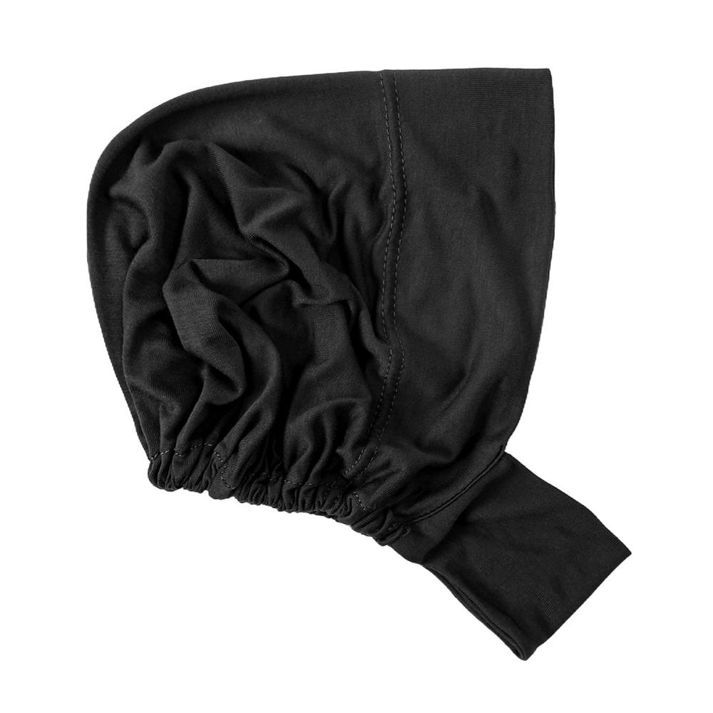 

New Elastic Instant Hijab Tube Jersey Cotton Ear Hole Inner Hijab Solid Ready To Wear Head Cover for Women чёрный