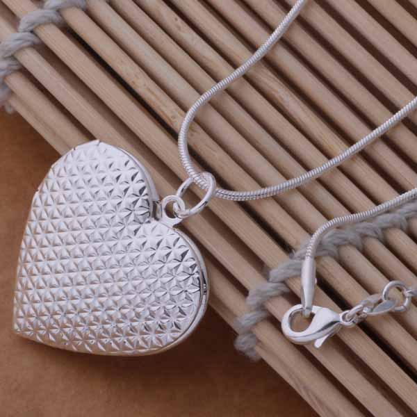 wholesale 925 Sterling Silver Necklace Pendant chain Photo frame For Women Luxury Fashion Wedding Engagement Jewelry