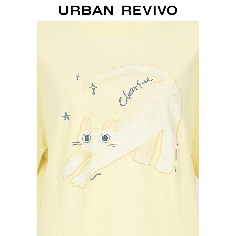 UR2026 Women's Casual Hand-Painted Pet Print T-Shirt