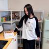 Wideusseom [Withsome Made] Pixel Mara Cat You & Raglan T-Shirt