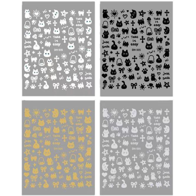 AHa! Samolepky s kočkami - Nové roztomilé kreslené koťátko samolepicí nail art