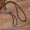 3 Stück Kunstleder Bolo Krawatte Westlicher Blumenstein Anhänger Cowboy Hemd Kette Kragen Krawatte Lederseil Schmuck Halskette