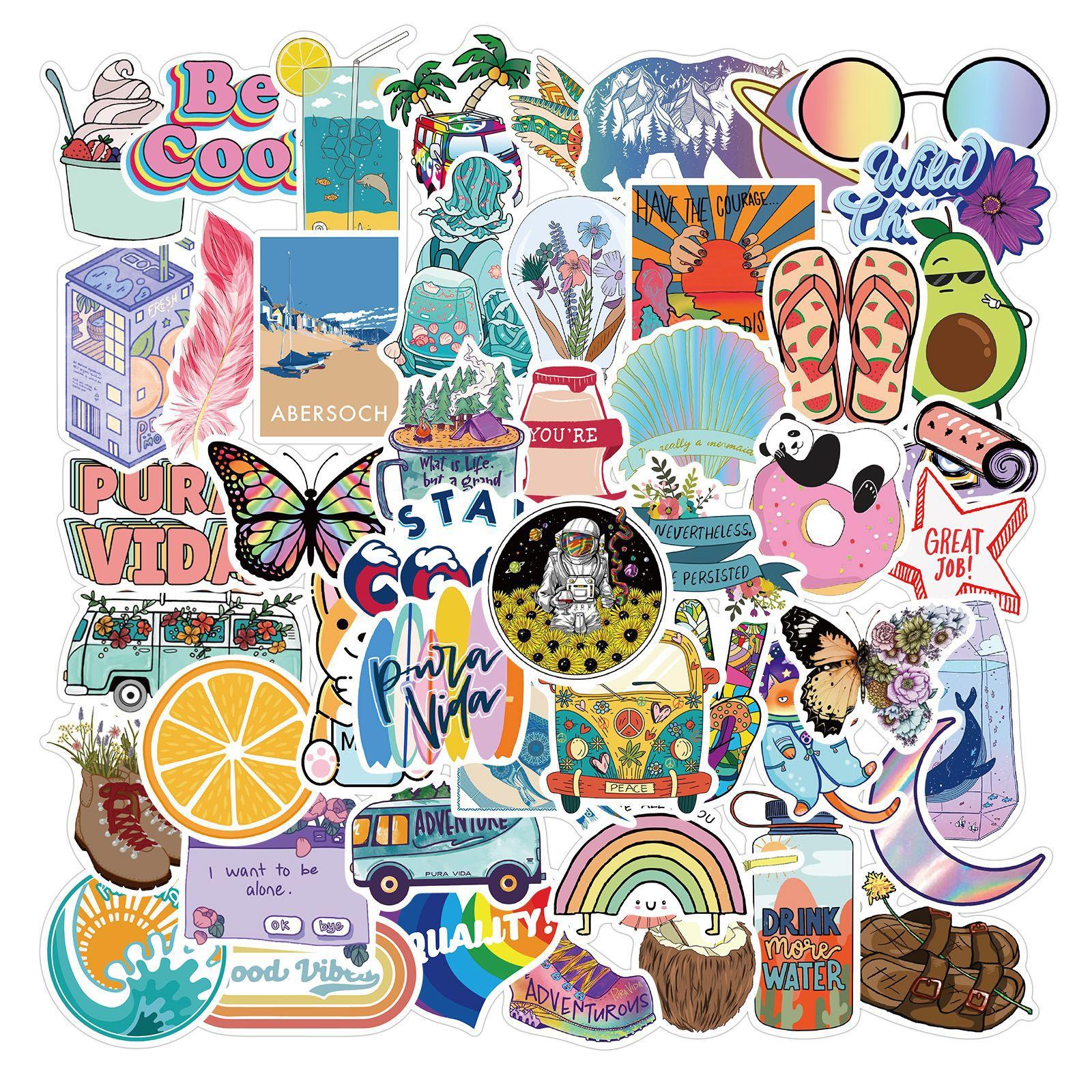 

50 New Cartoon Stickers Decorative Suitcase Motorcycle Trolley Case Notebook Waterproof Stickers